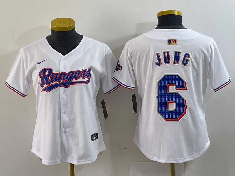 Womens Texas Rangers #6 Josh Jung White 2024 Gold Collection Limited Cool Base Jersey->mlb womens jerseys->MLB Jersey
